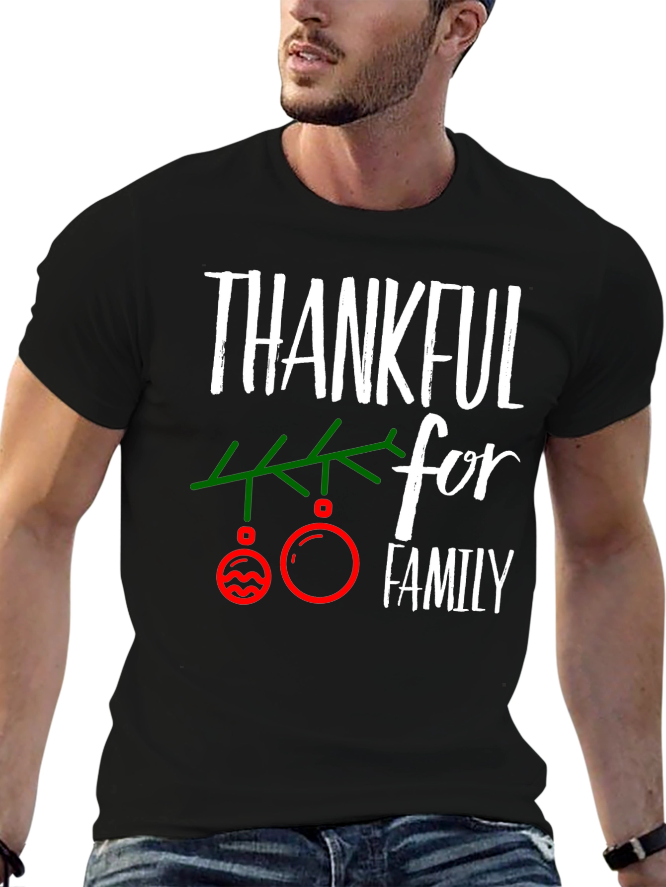Thankful for Family Christmas T-Shirt