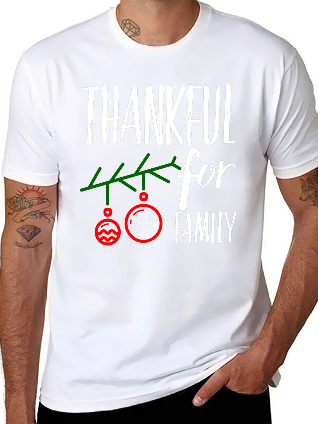 Thankful for Family Christmas T-Shirt