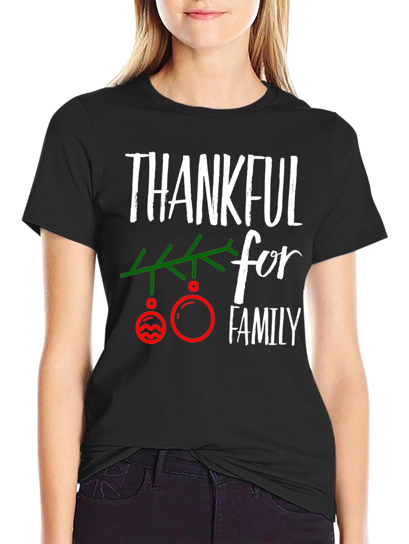 Thankful for Family Christmas T-Shirt