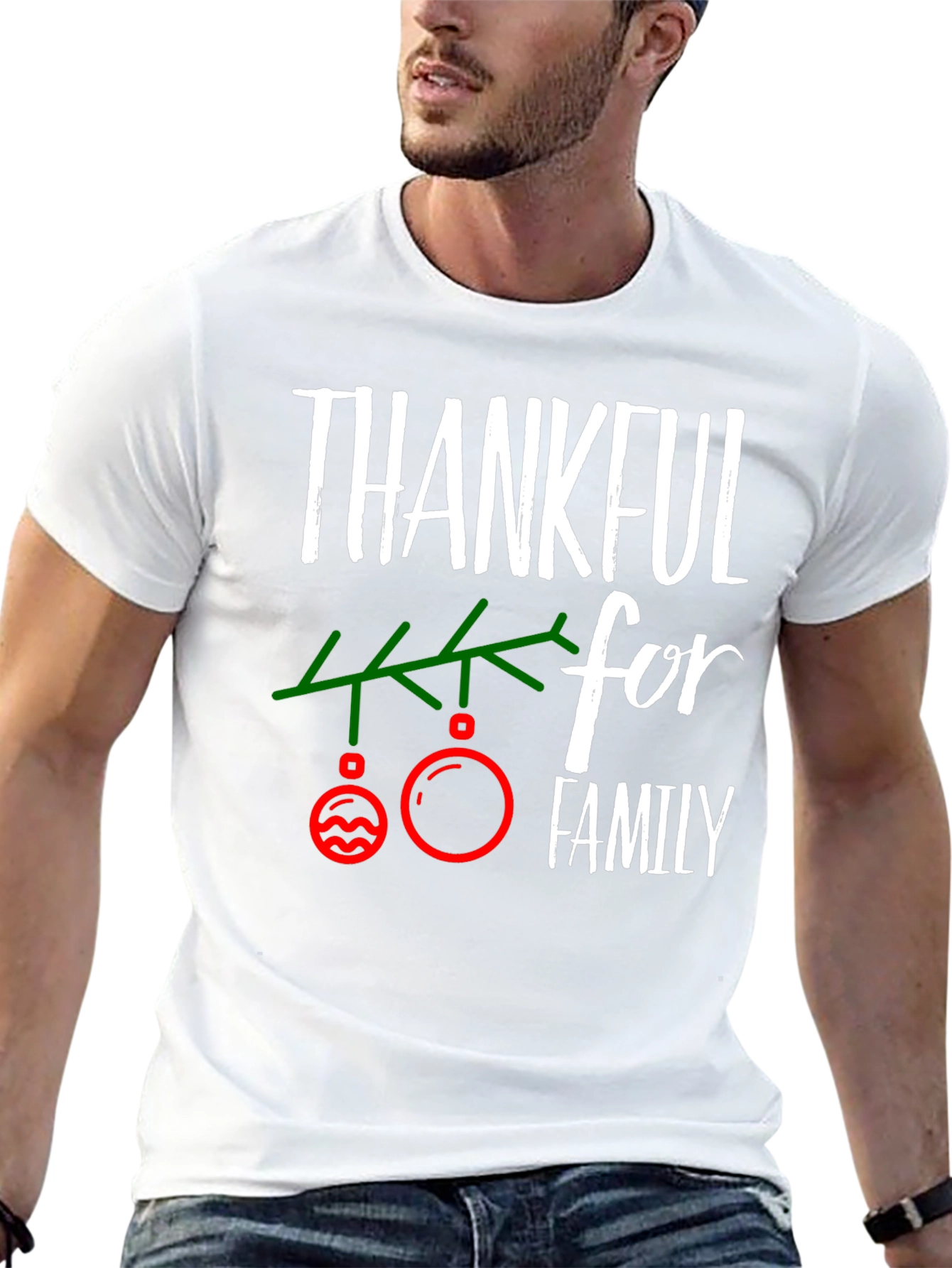 Thankful for Family Christmas T-Shirt