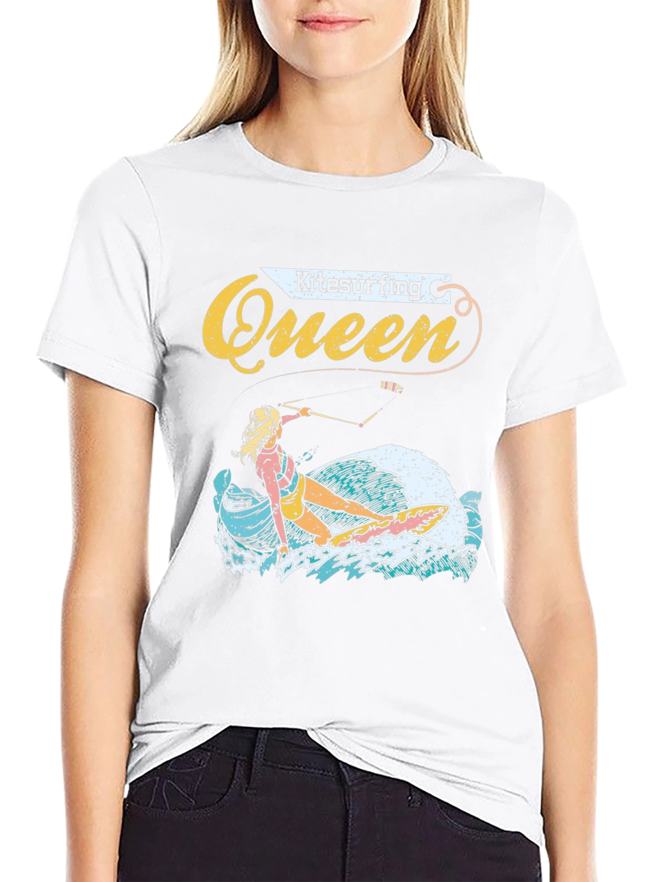 Kitesurfing Queen Graphic Tee - Black Unisex T-Shirt