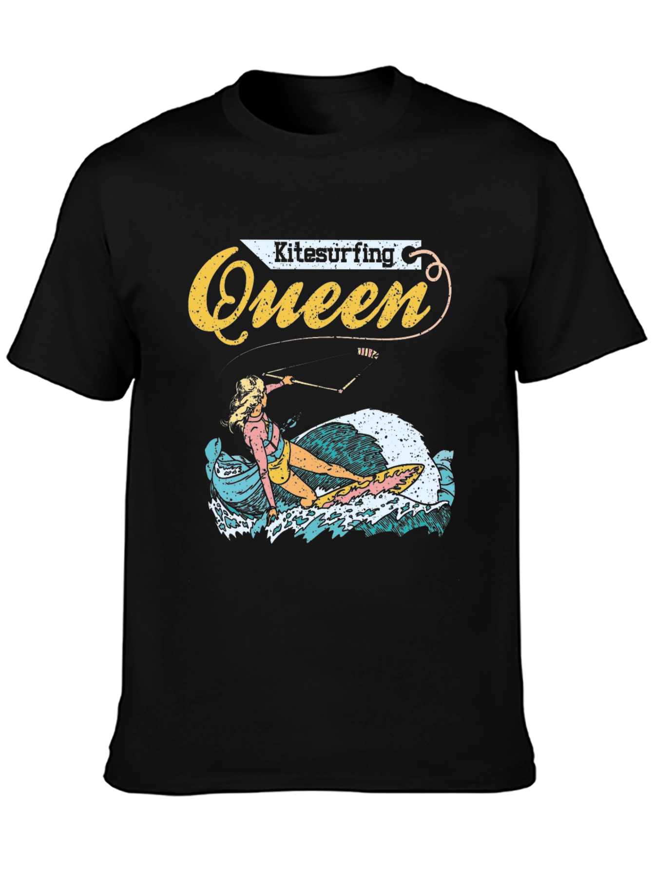 Kitesurfing Queen Graphic Tee - Black Unisex T-Shirt