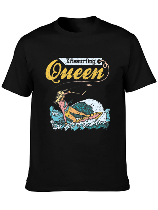 Kitesurfing Queen Graphic Tee - Black Unisex T-Shirt