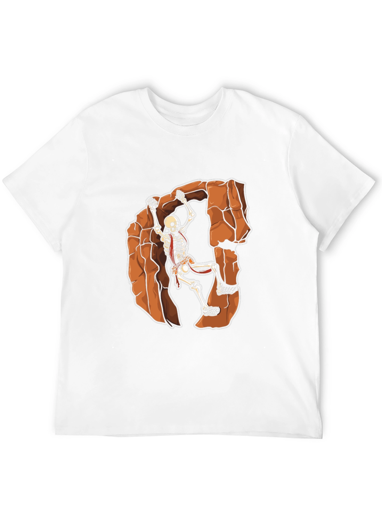 Skeleton Rock Climbing Graphic Tee - Black