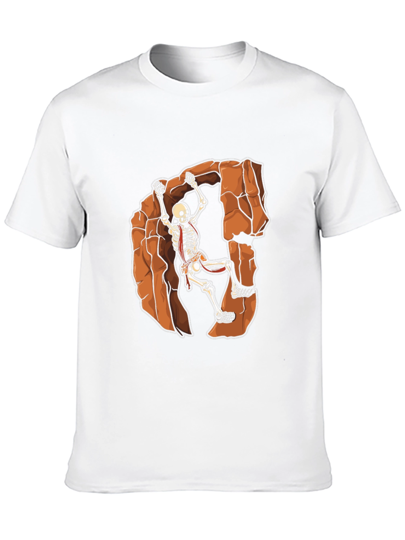 Skeleton Rock Climbing Graphic Tee - Black