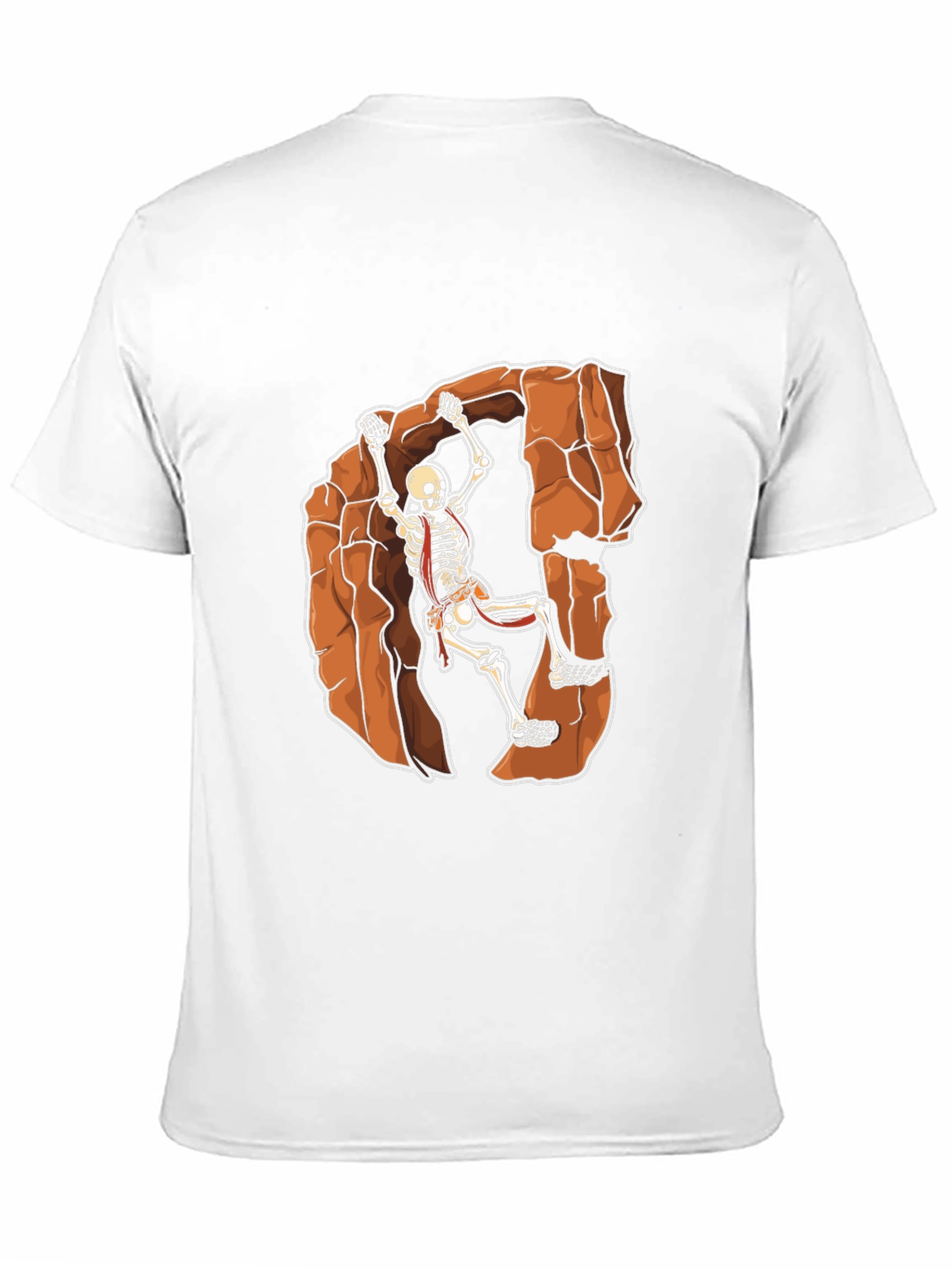 Skeleton Rock Climbing Graphic Tee - Black