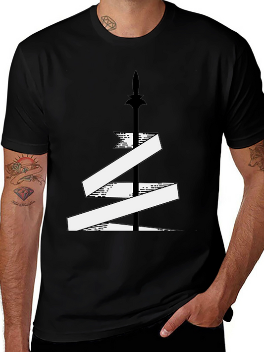 Spear and Ribbon Graphic Tee - Cool Design