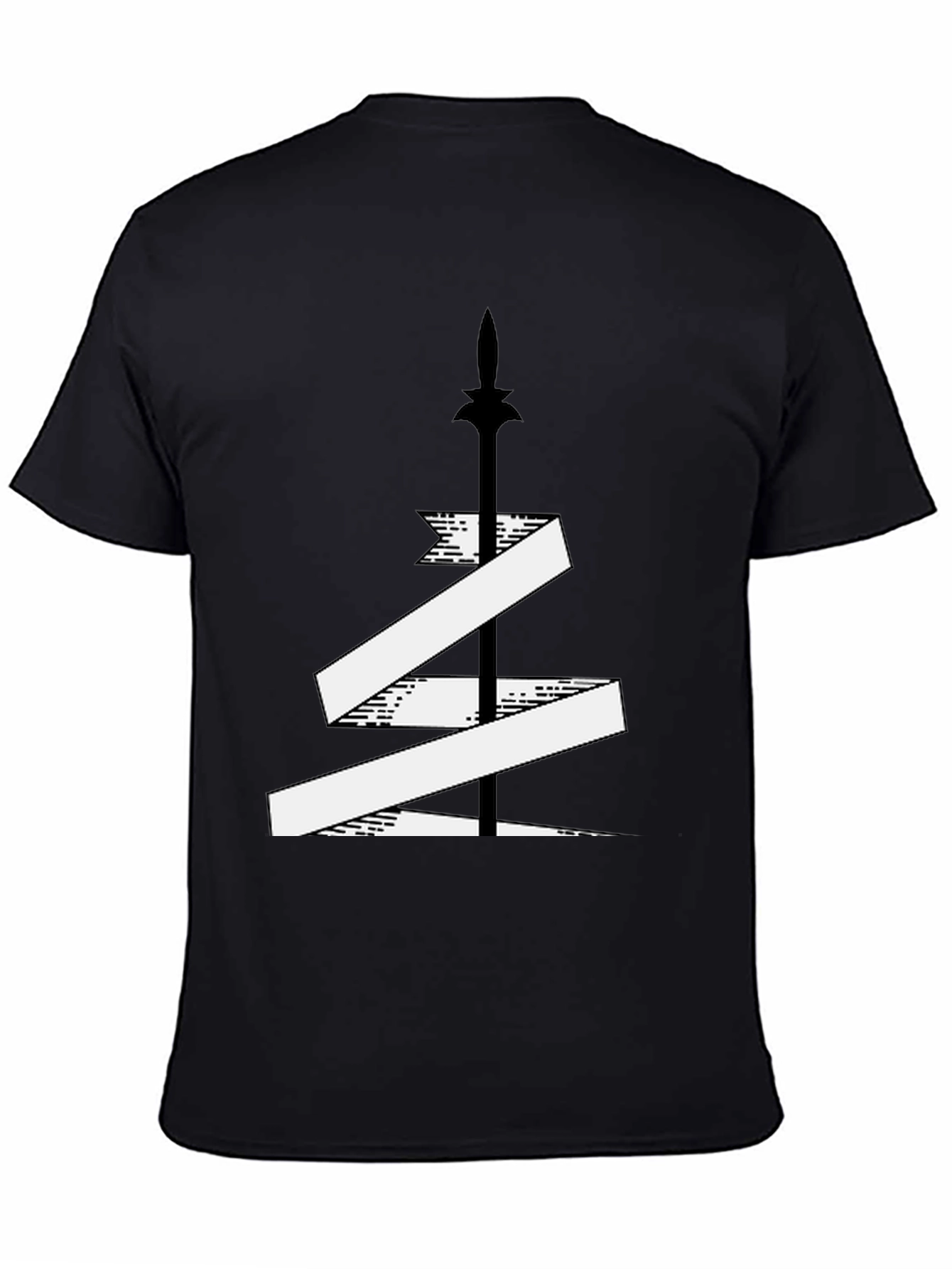 Spear and Ribbon Graphic Tee - Cool Design