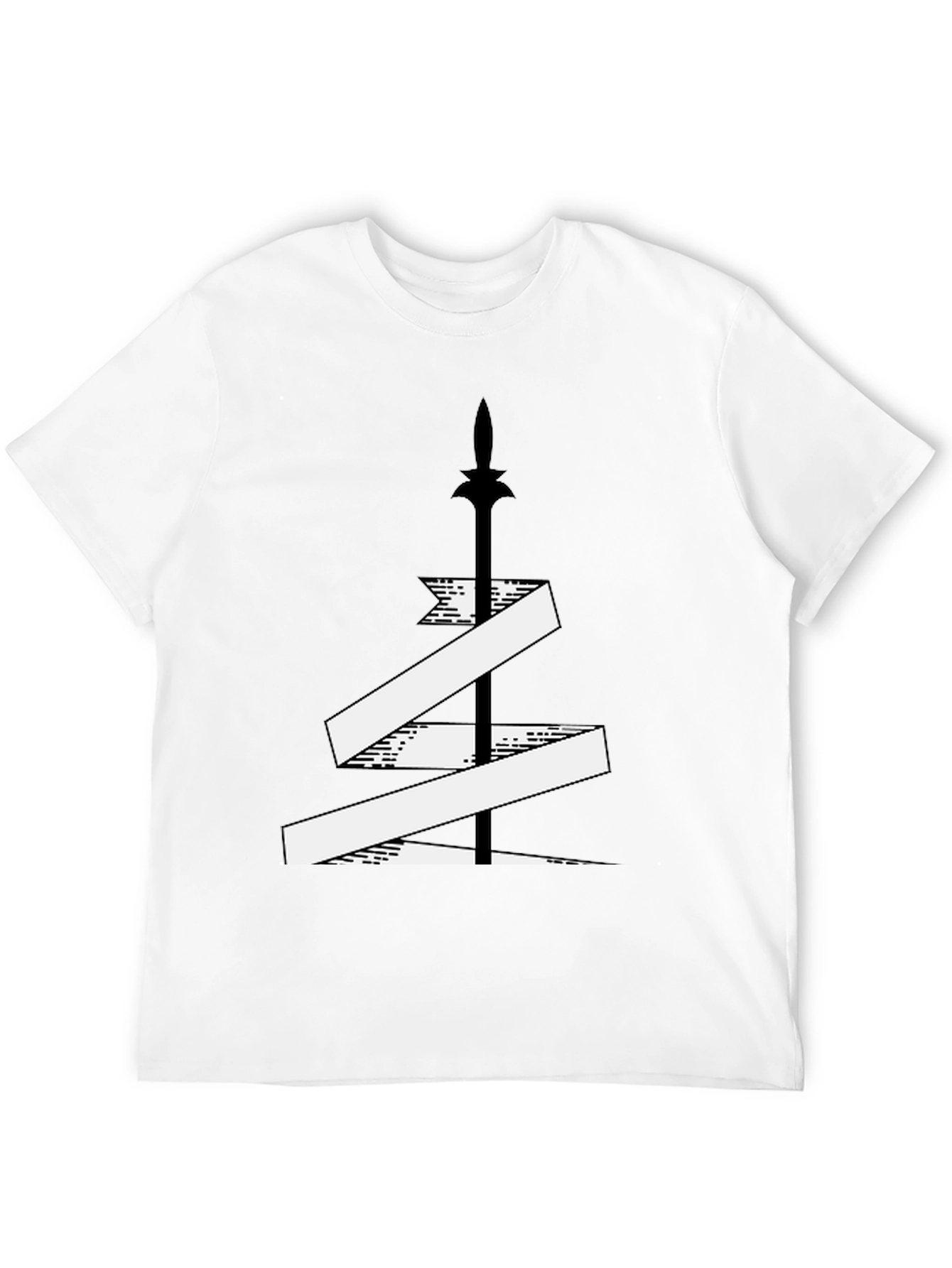 Spear and Ribbon Graphic Tee - Cool Design