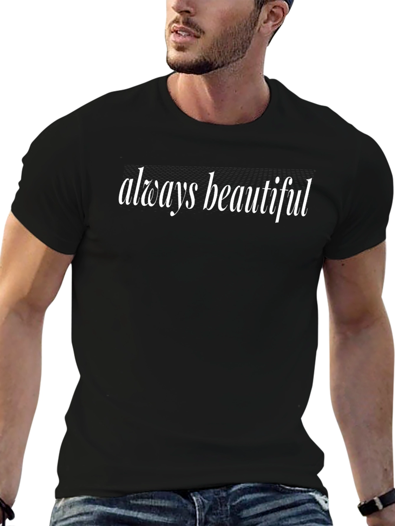 Always Beautiful Black Graphic Tee