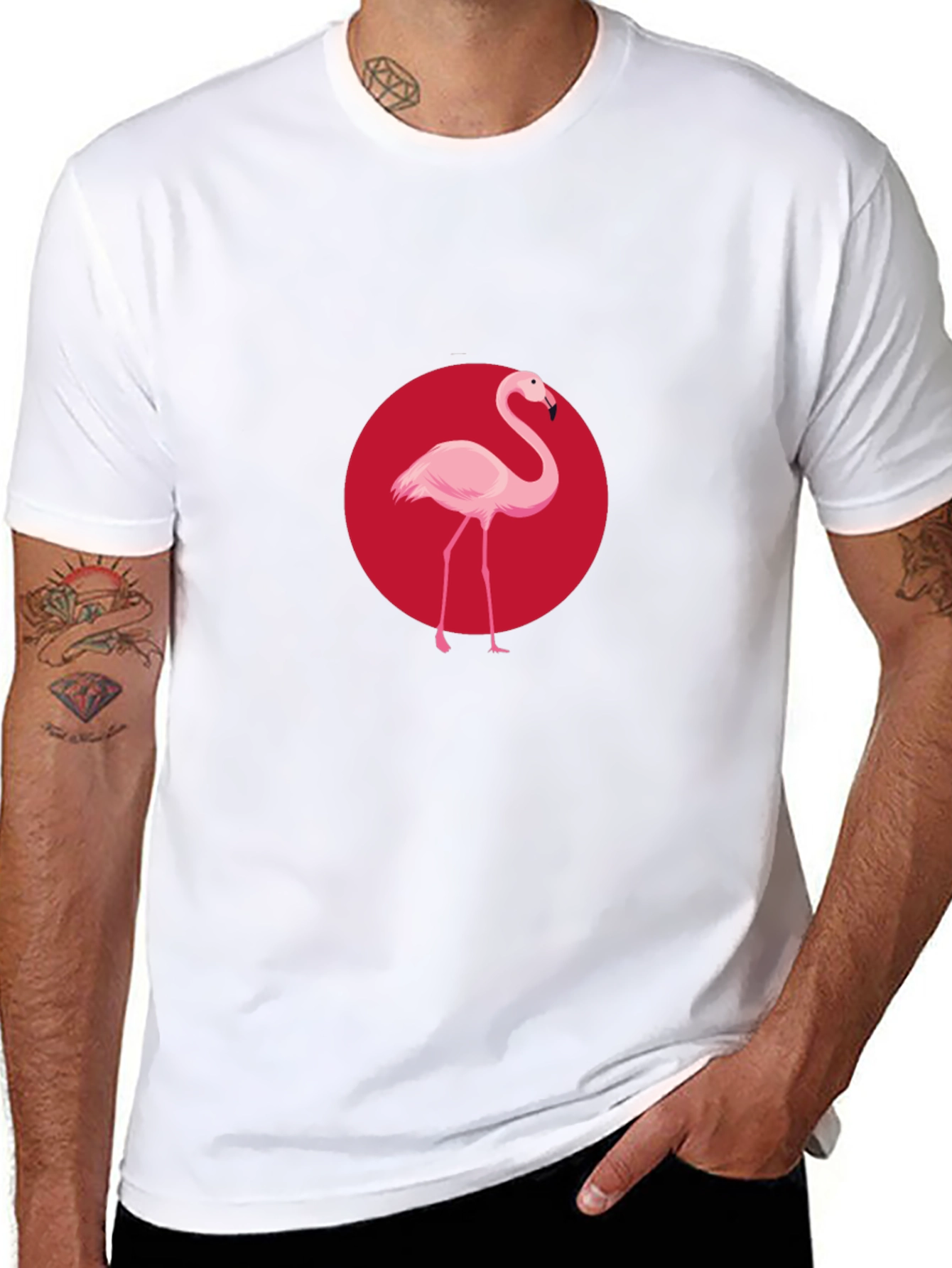 Flamingo Graphic Black T-Shirt