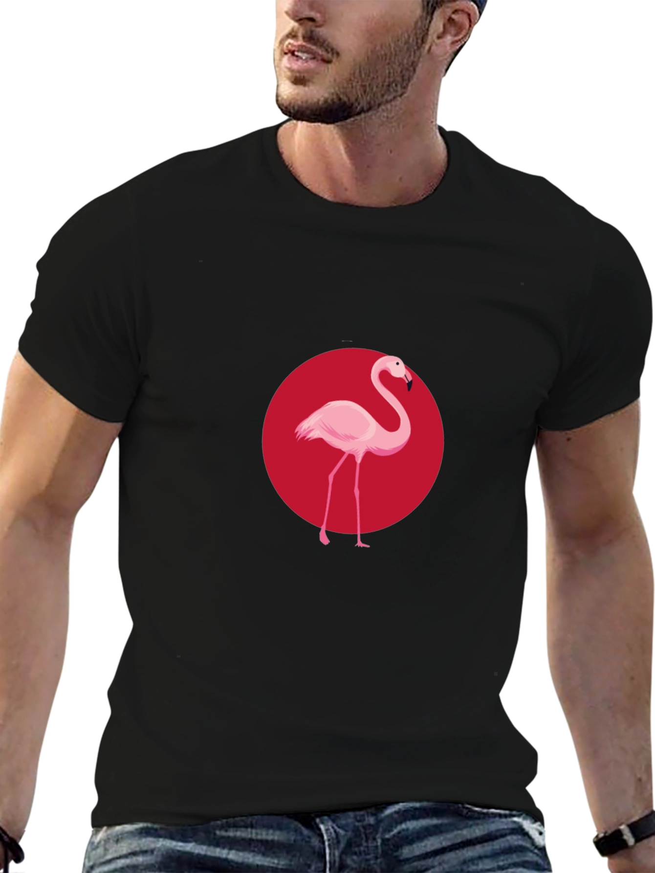 Flamingo Graphic Black T-Shirt