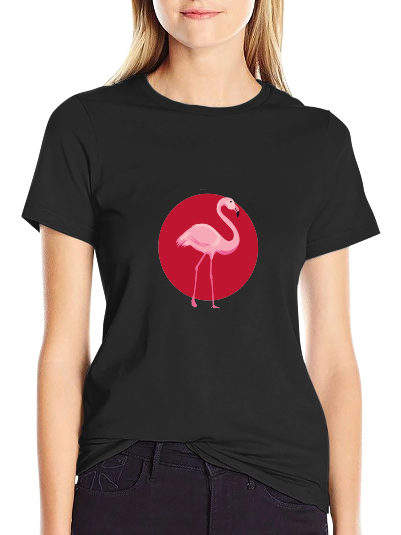 Flamingo Graphic Black T-Shirt