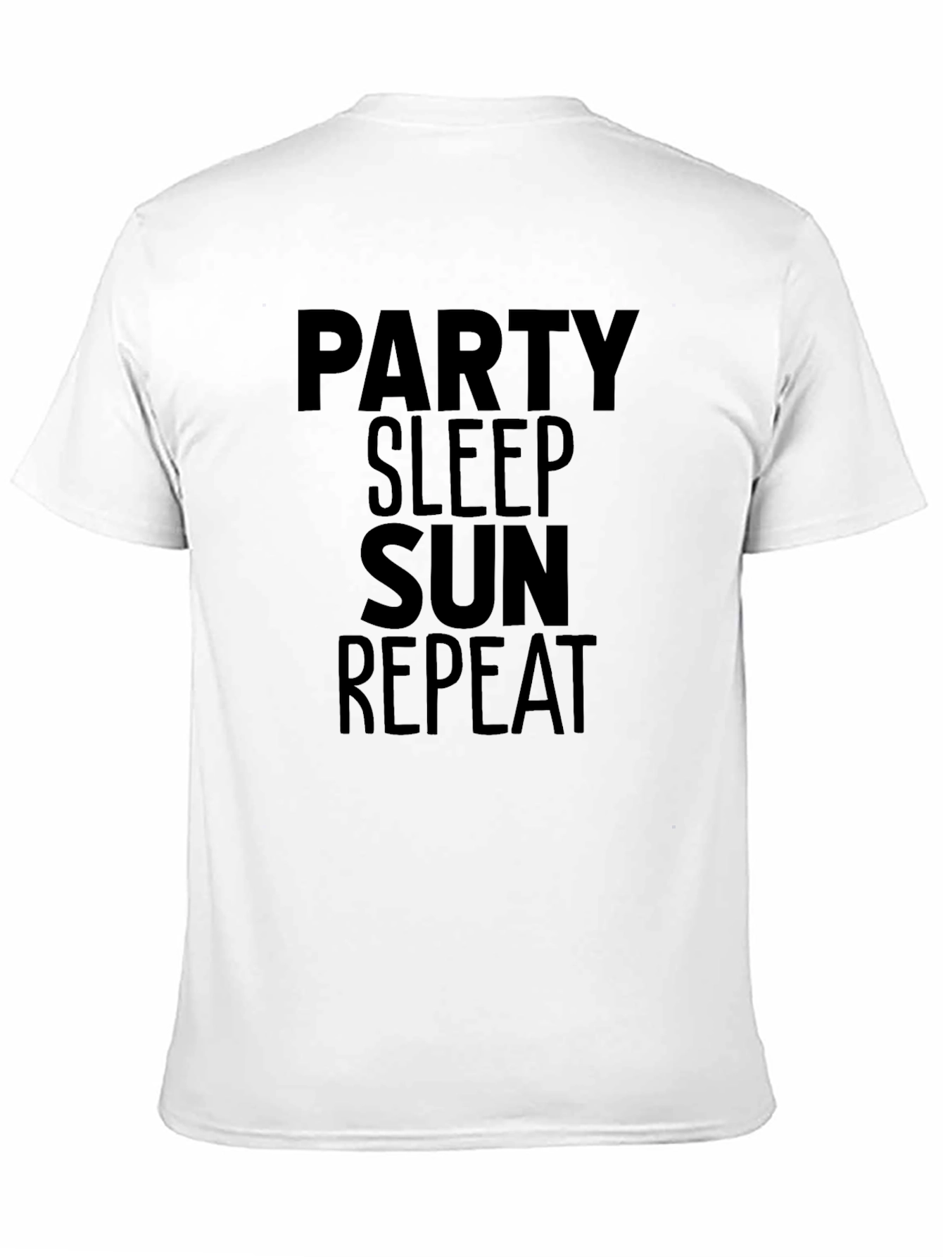 Party Sleep Sun Repeat Black Graphic Tee