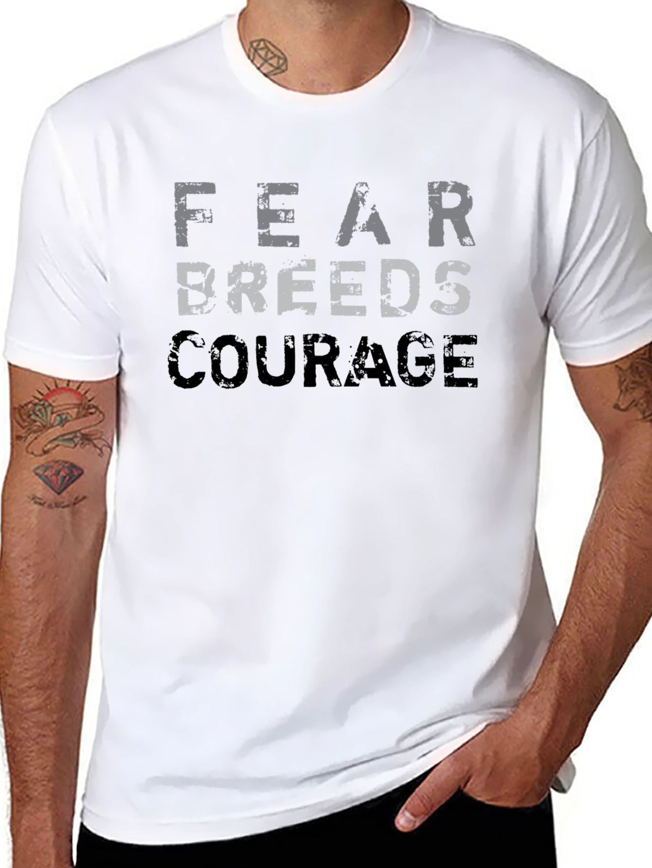 Fear Breeds Courage Graphic T-Shirt - Motivational