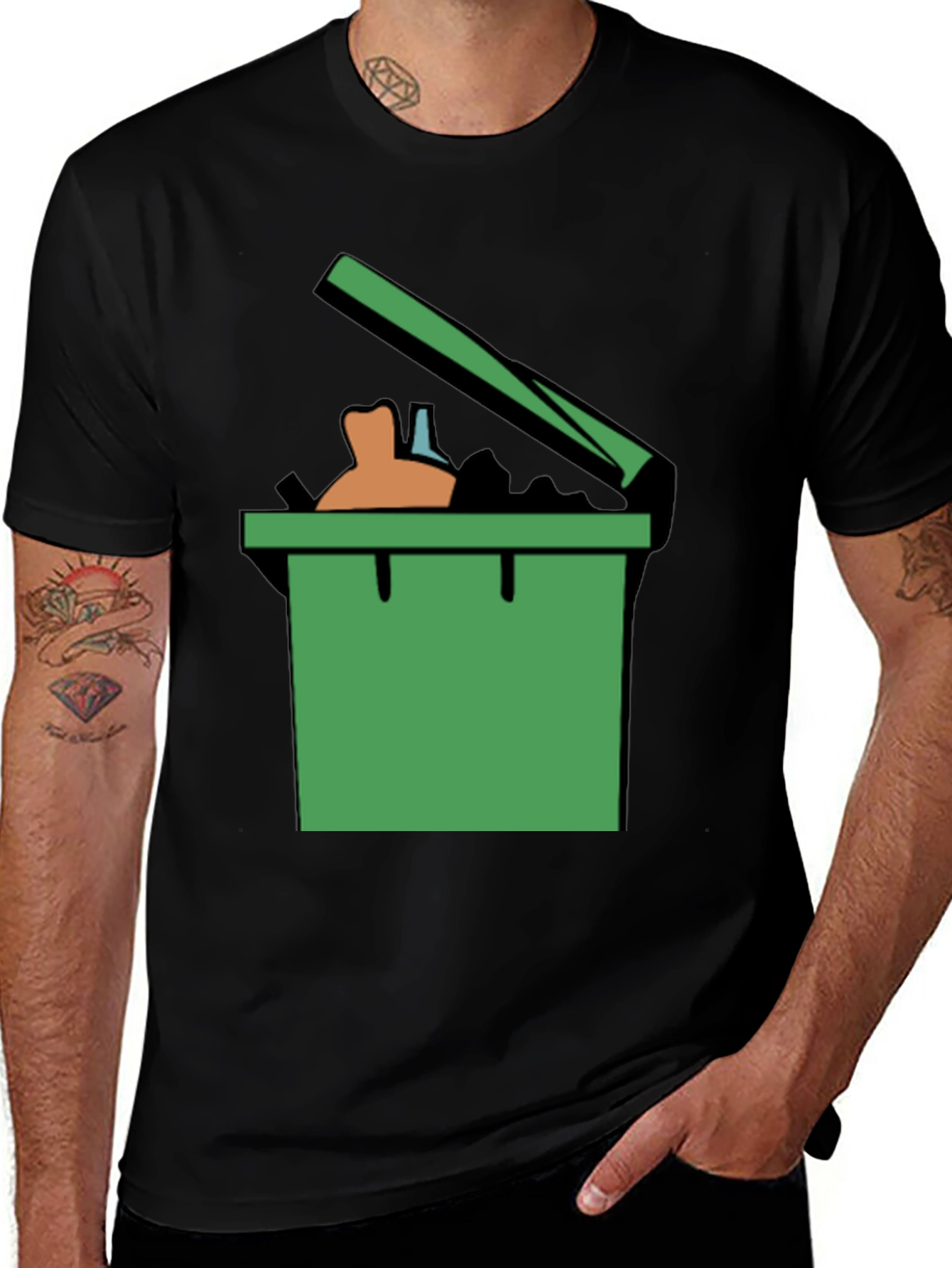 Trash Can Graphic Tee - Funny Novelty Shirt