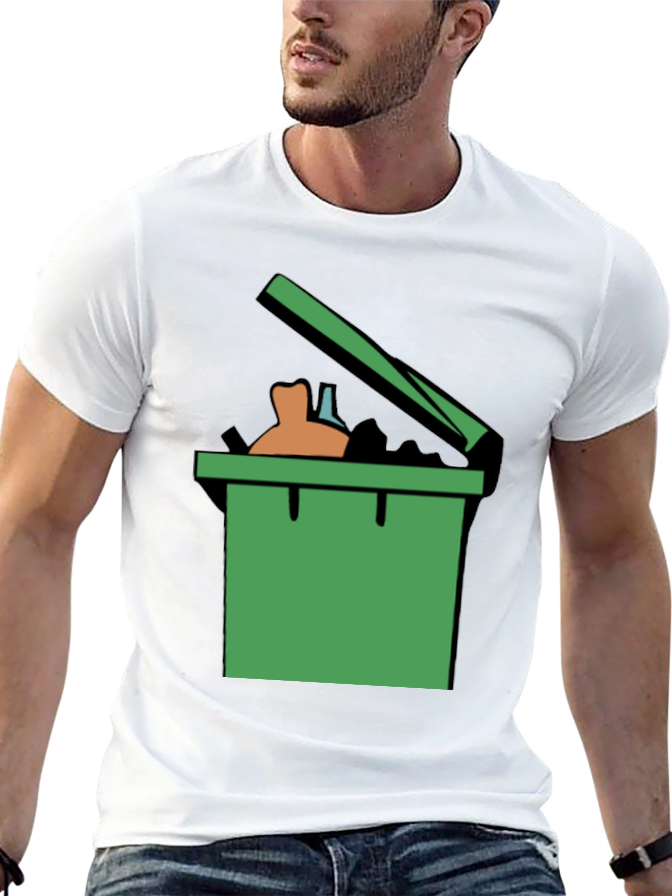 Trash Can Graphic Tee - Funny Novelty Shirt