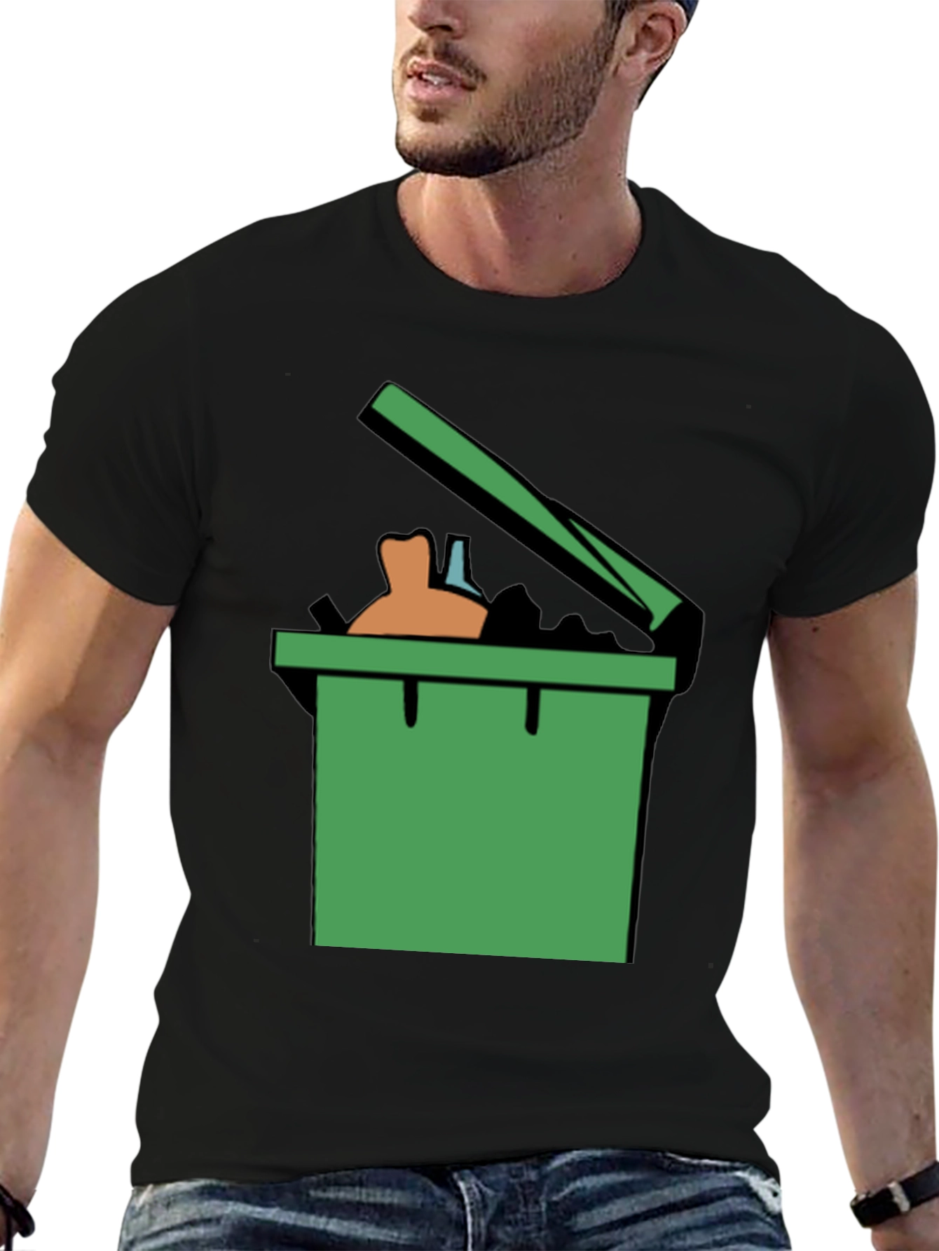 Trash Can Graphic Tee - Funny Novelty Shirt