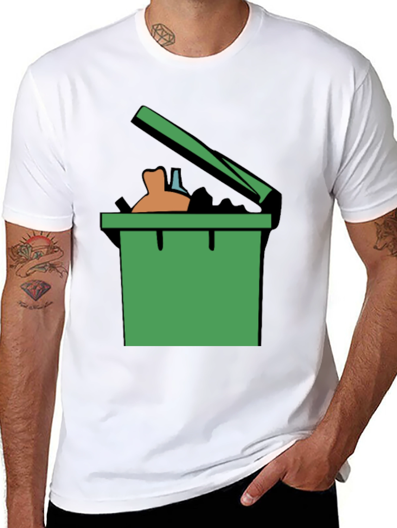 Trash Can Graphic Tee - Funny Novelty Shirt