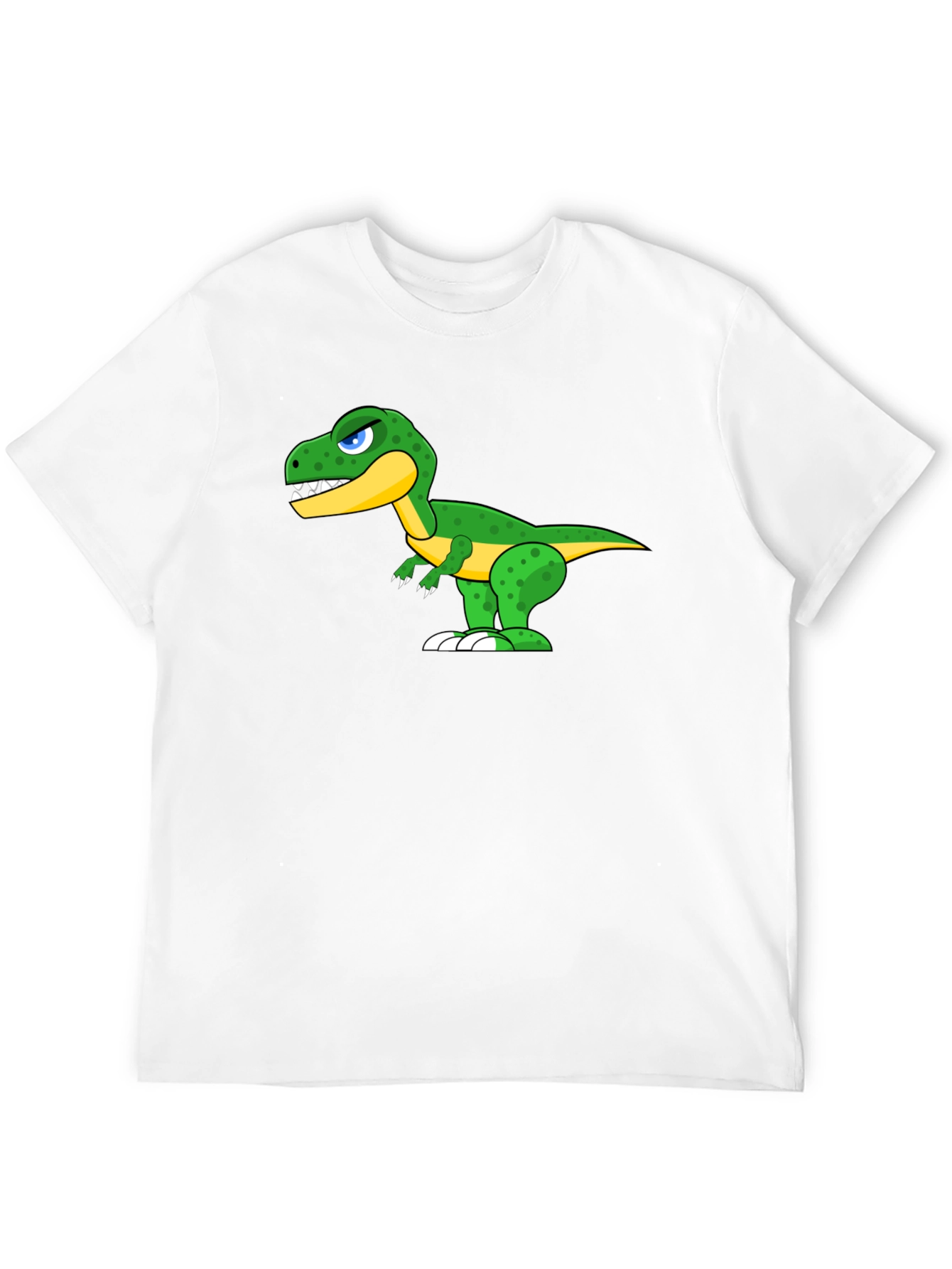 Cartoon Dinosaur Graphic Tee - Black