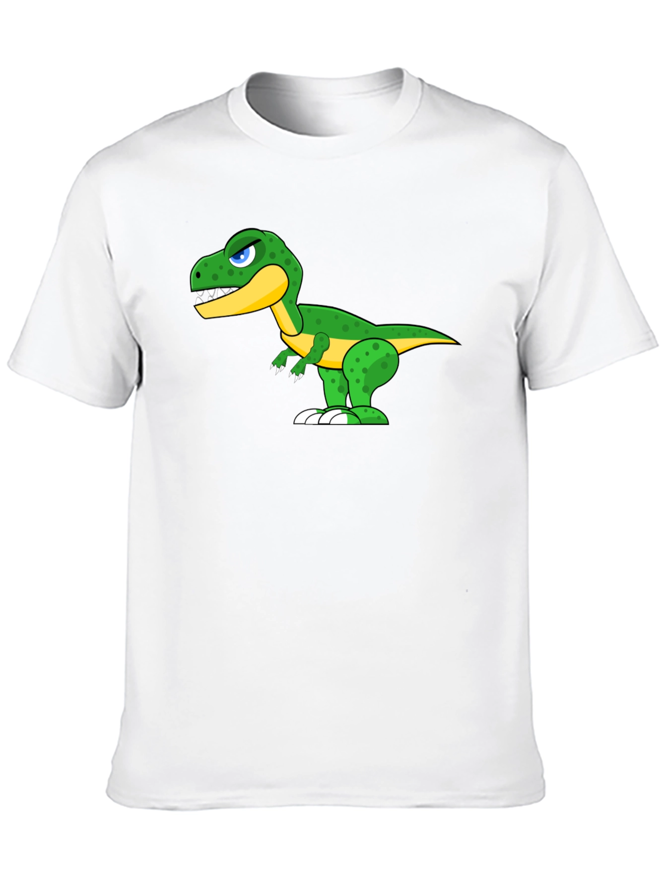 Cartoon Dinosaur Graphic Tee - Black