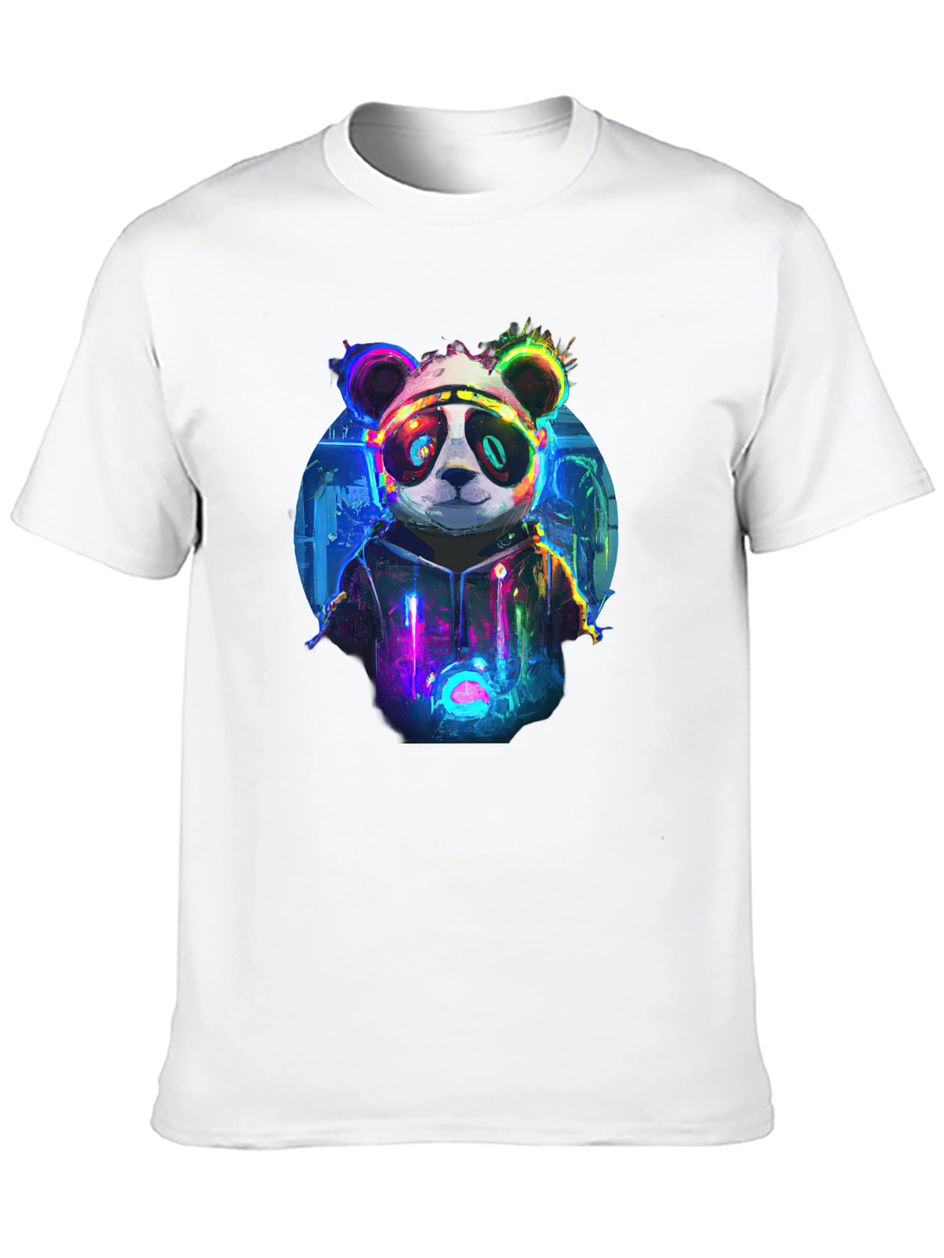 Cyberpunk Panda Graphic T-Shirt - Black