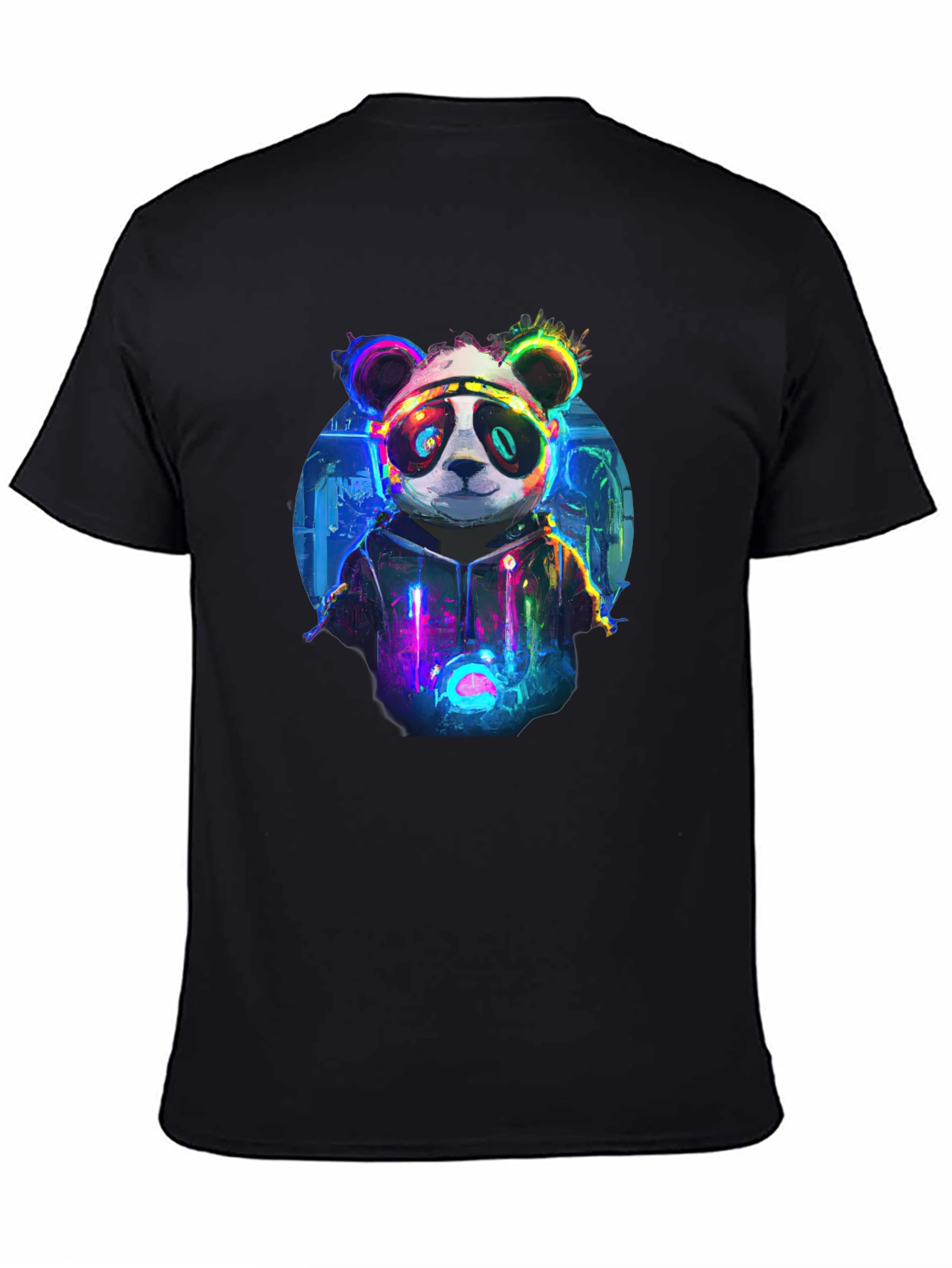 Cyberpunk Panda Graphic T-Shirt - Black