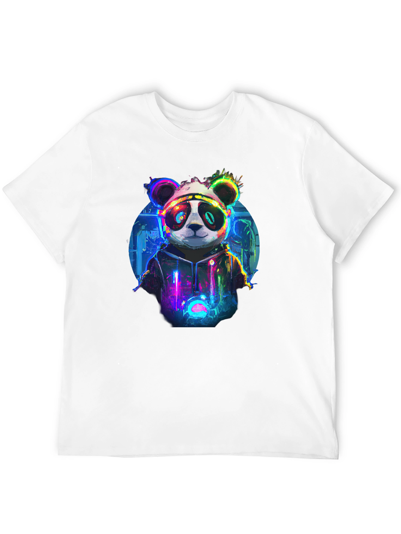 Cyberpunk Panda Graphic T-Shirt - Black