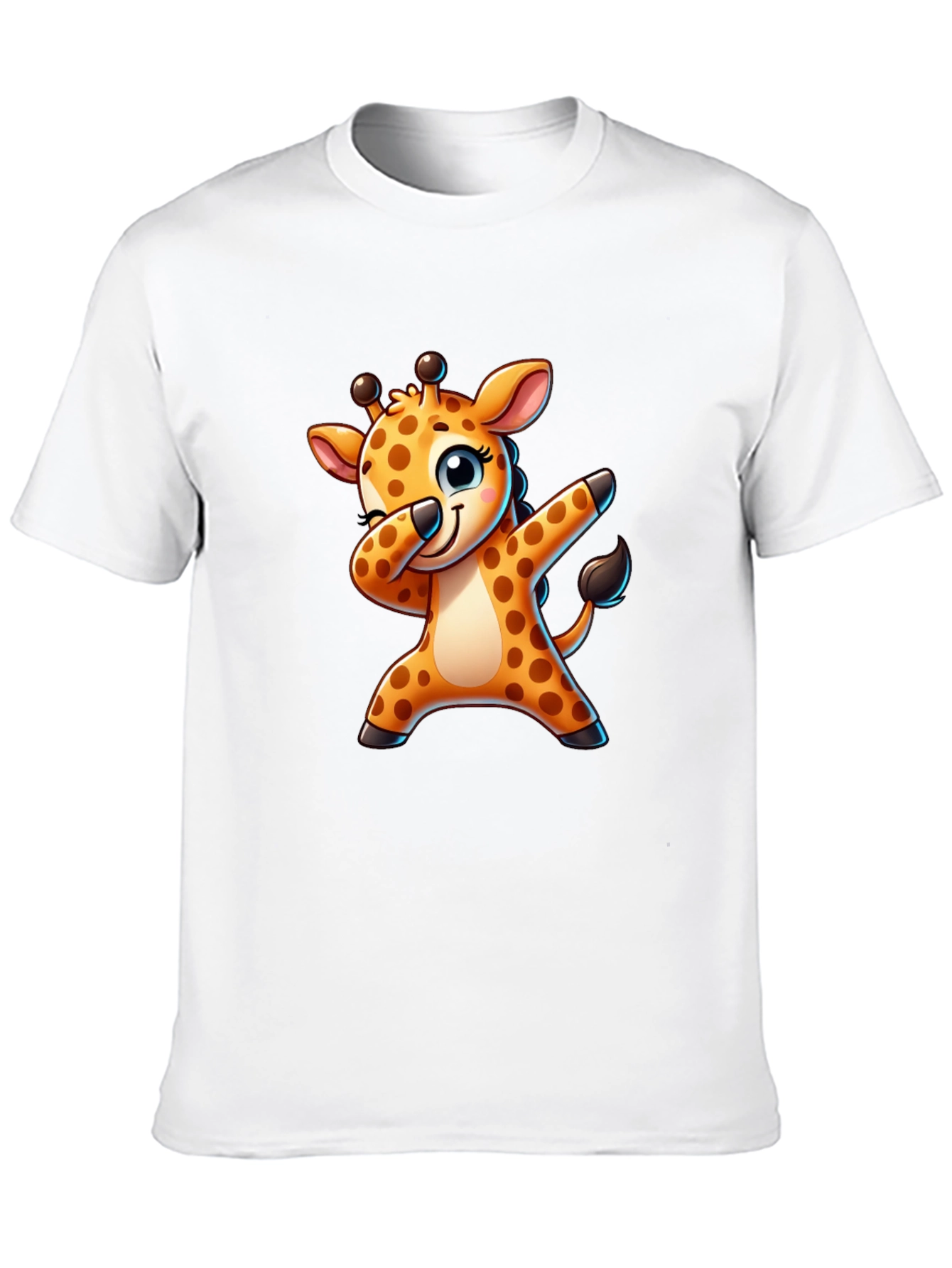 Dabbing Giraffe Black T-Shirt - Fun Cartoon Tee