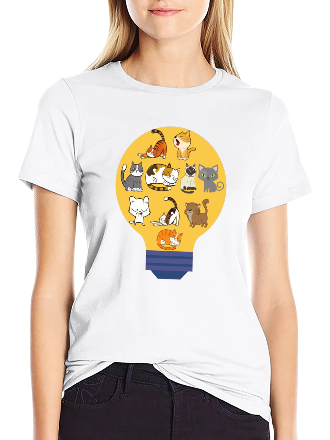 Cats in Light Bulb T-Shirt