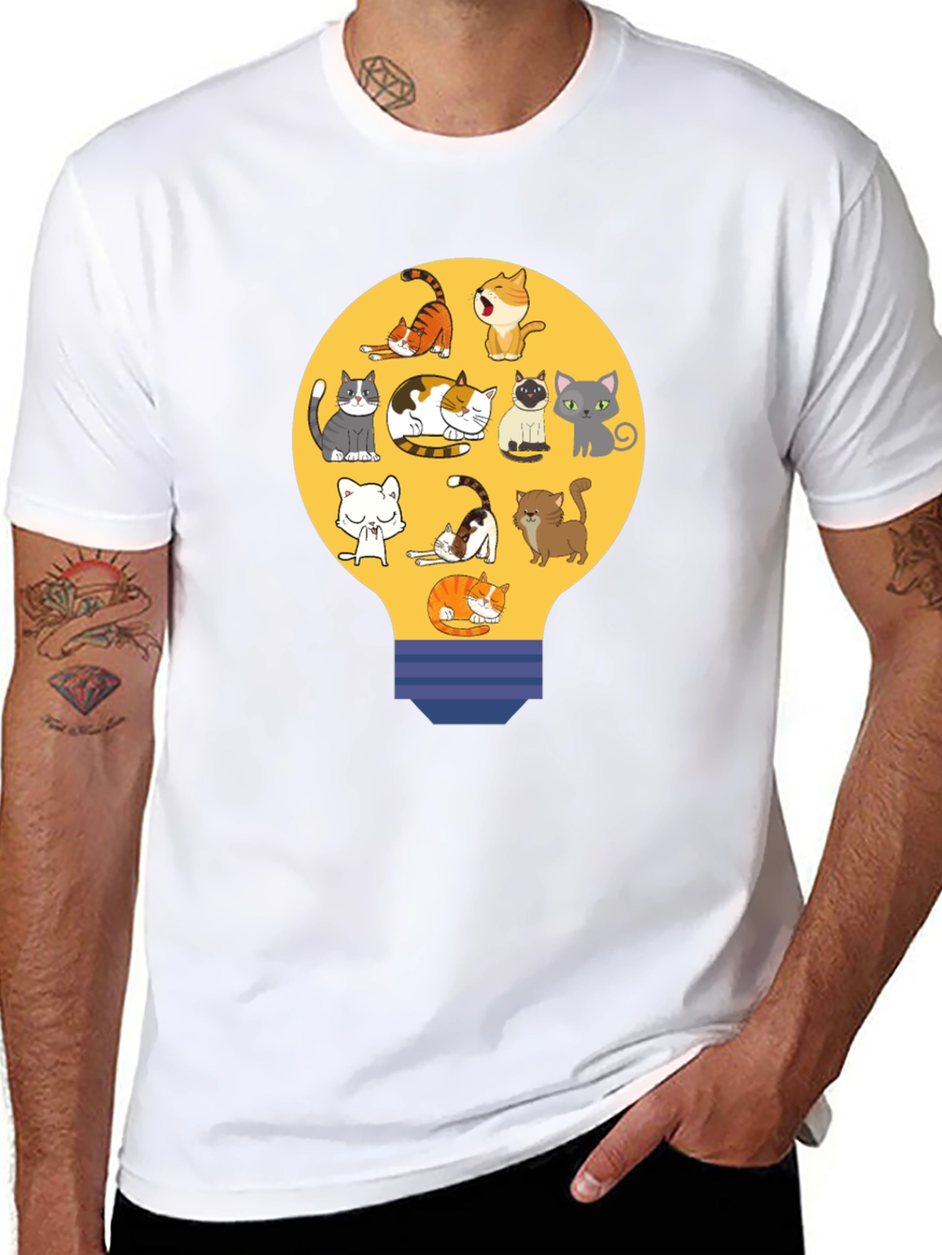 Cats in Light Bulb T-Shirt