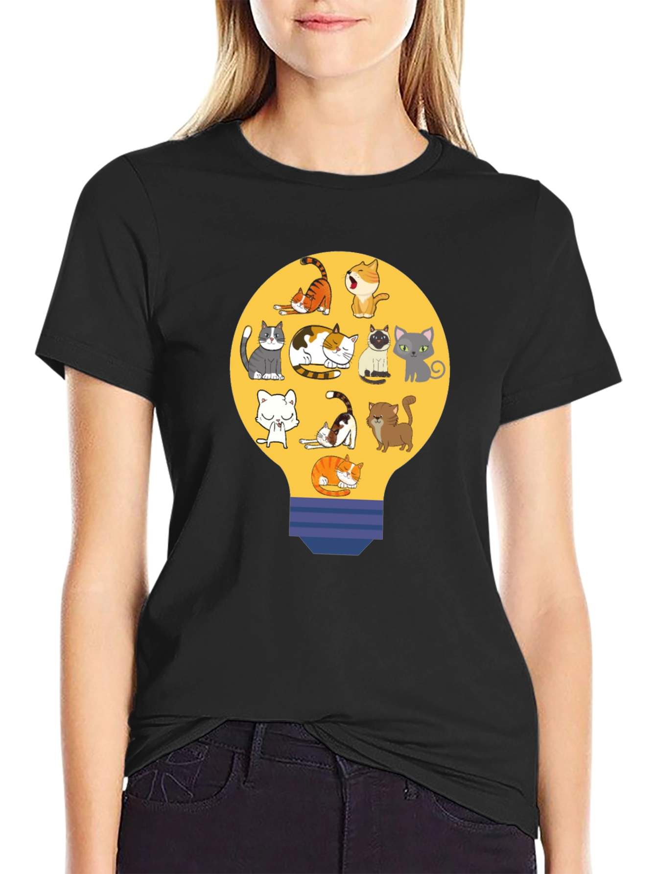 Cats in Light Bulb T-Shirt