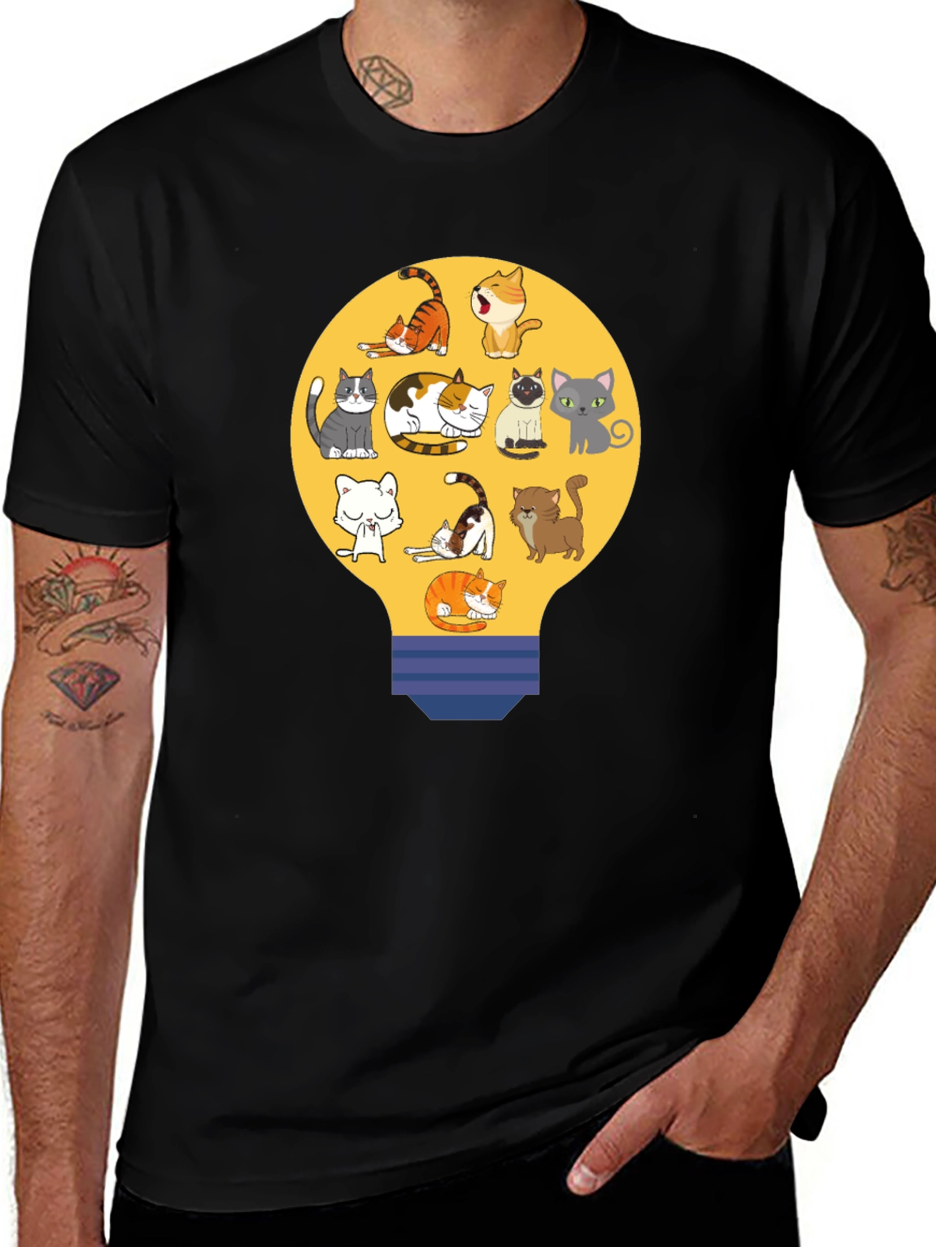 Cats in Light Bulb T-Shirt