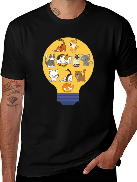 Cats in Light Bulb T-Shirt
