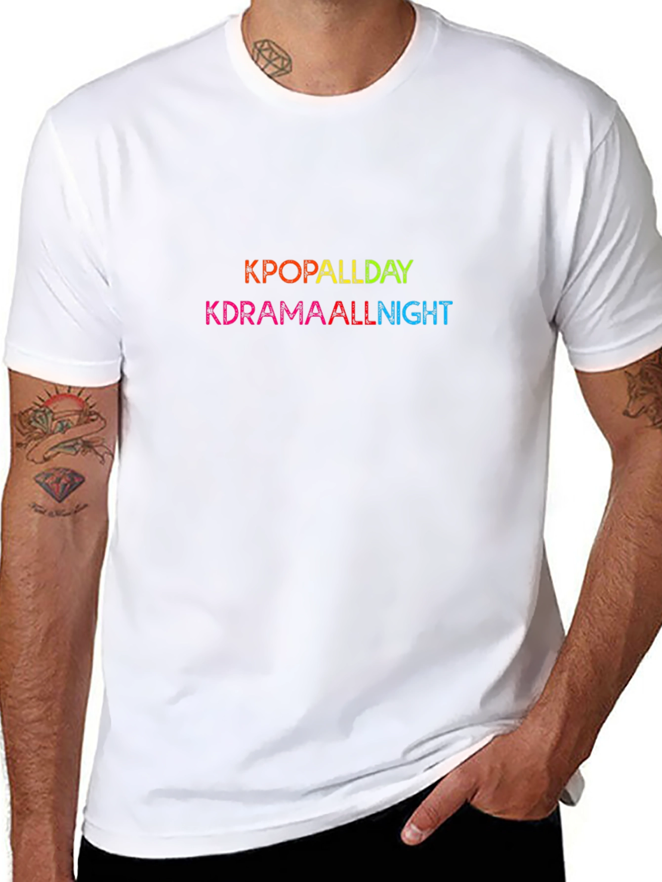 Kpop Allday Kdrama Allnight Black T-Shirt