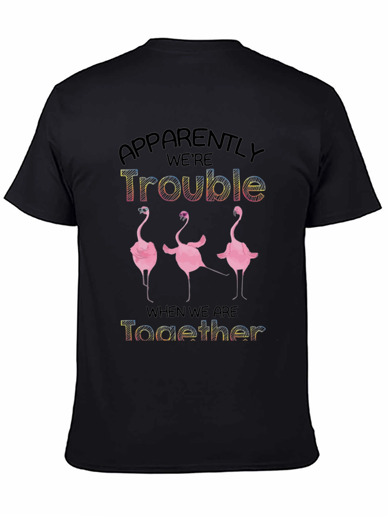 Apparently Were Trouble Flamingo Graphic Tee