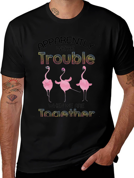 Apparently Were Trouble Flamingo Graphic Tee