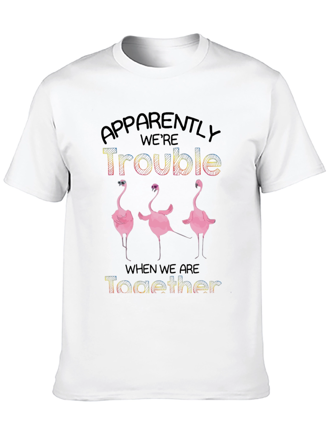 Apparently Were Trouble Flamingo Graphic Tee