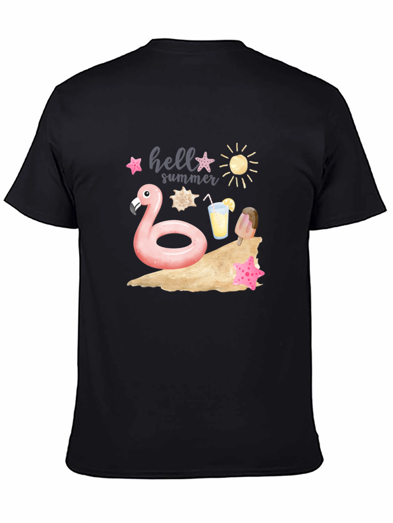 Hello Summer Flamingo Graphic T-Shirt