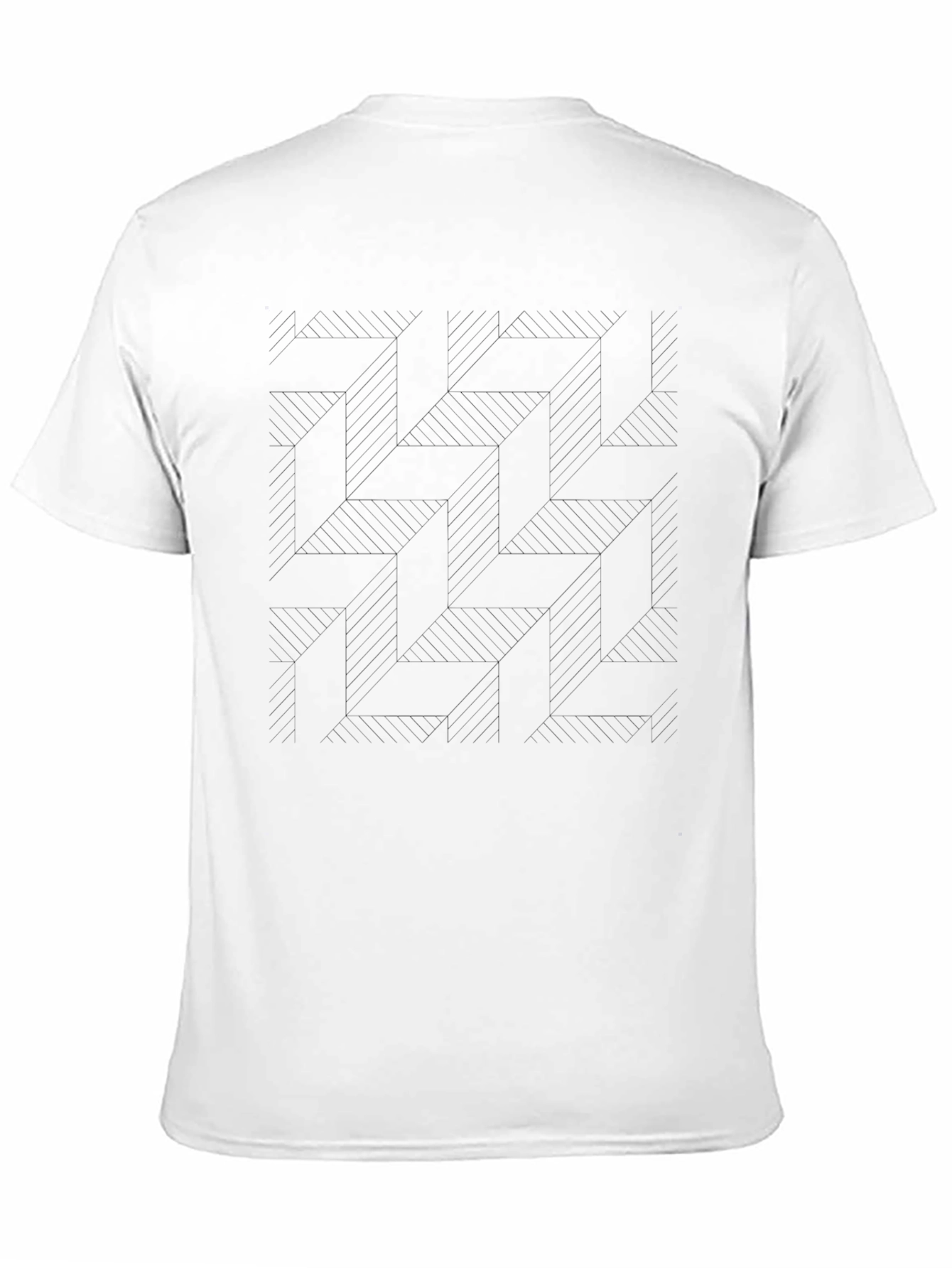 Geometric Patterned Black T-Shirt - Mens Casual Style