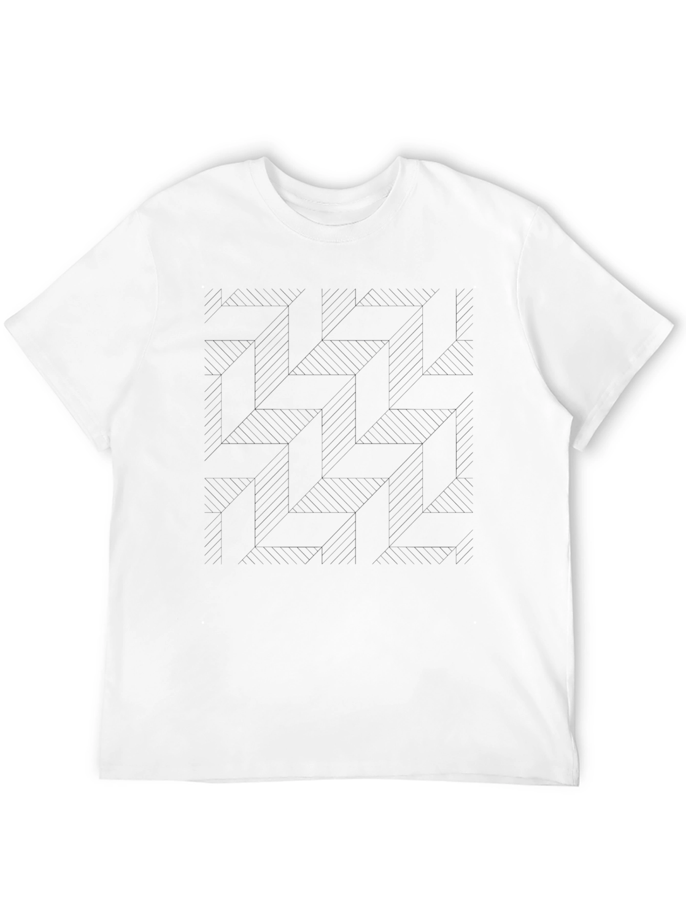 Geometric Patterned Black T-Shirt - Mens Casual Style