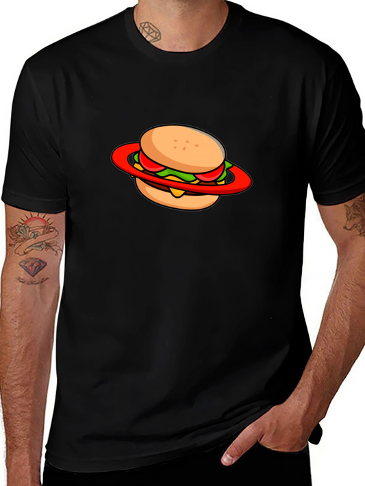Burger Planet Graphic Tee - Black Cotton Blend