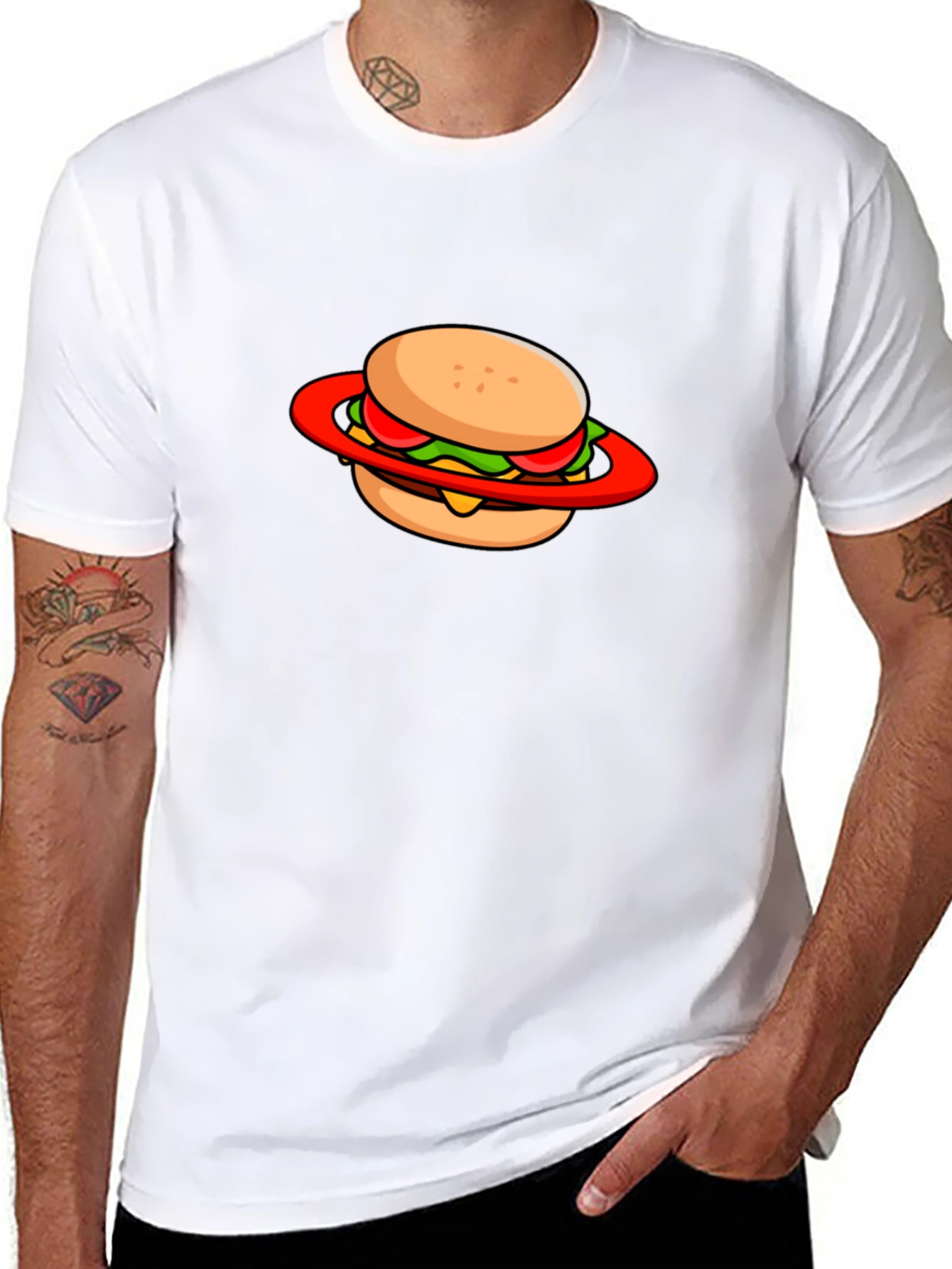 Burger Planet Graphic Tee - Black Cotton Blend