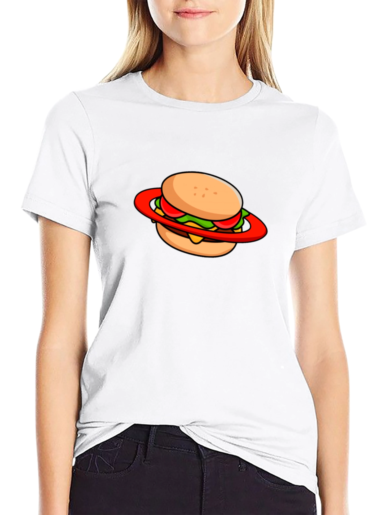 Burger Planet Graphic Tee - Black Cotton Blend