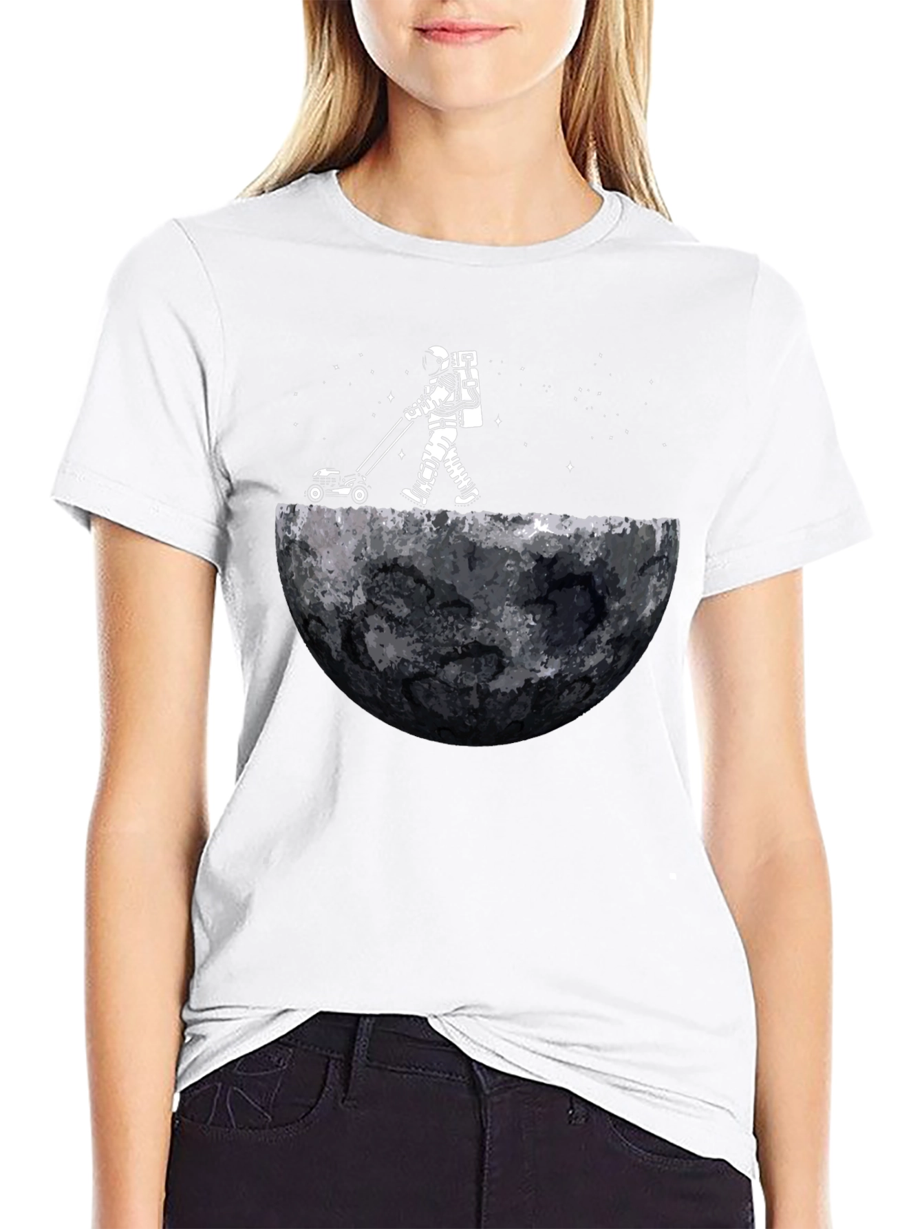 Astronaut Moon Lawn Care T-Shirt - Unique Graphic Tee