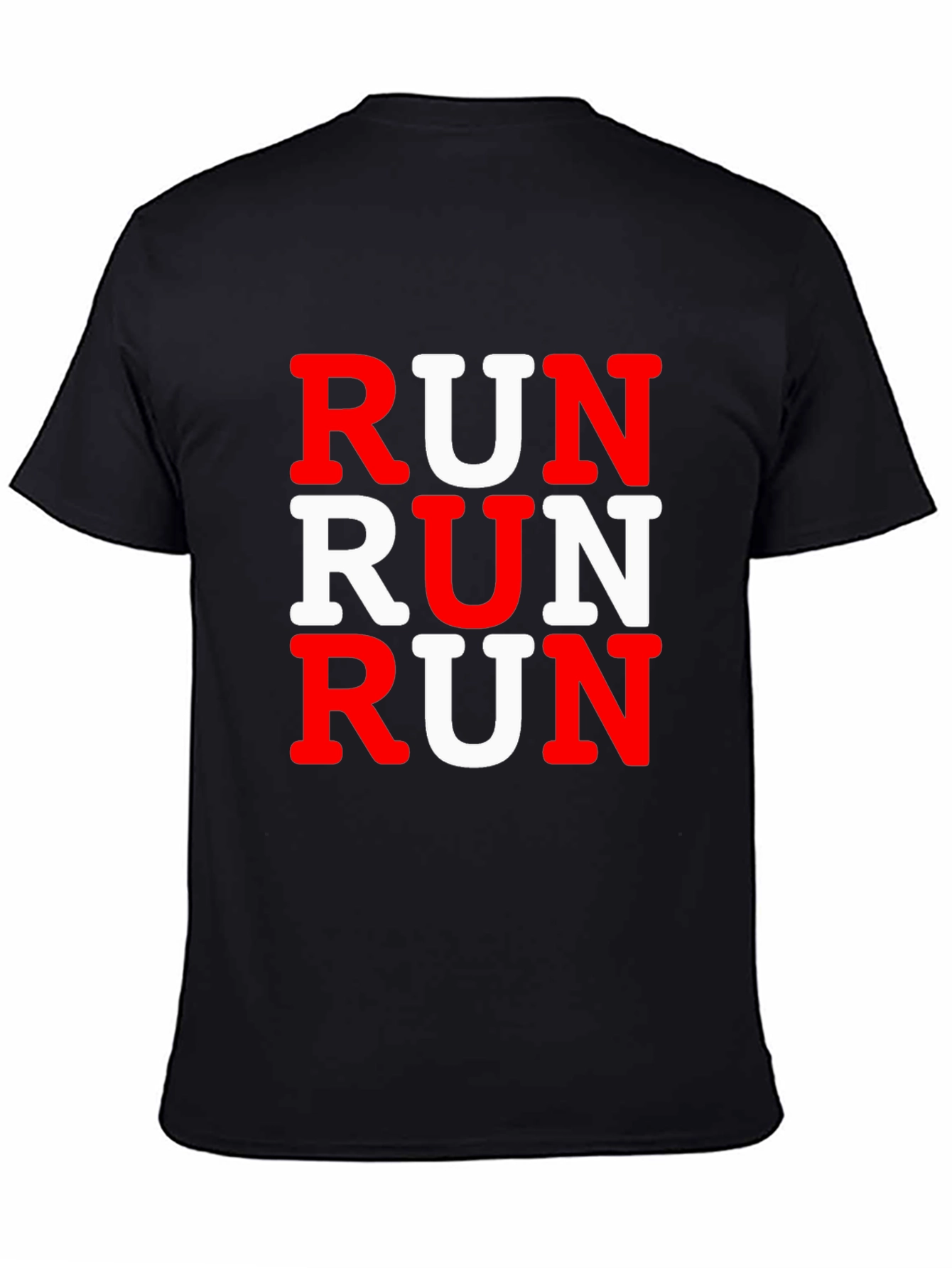 Run Graphic Print Mens Black T-Shirt