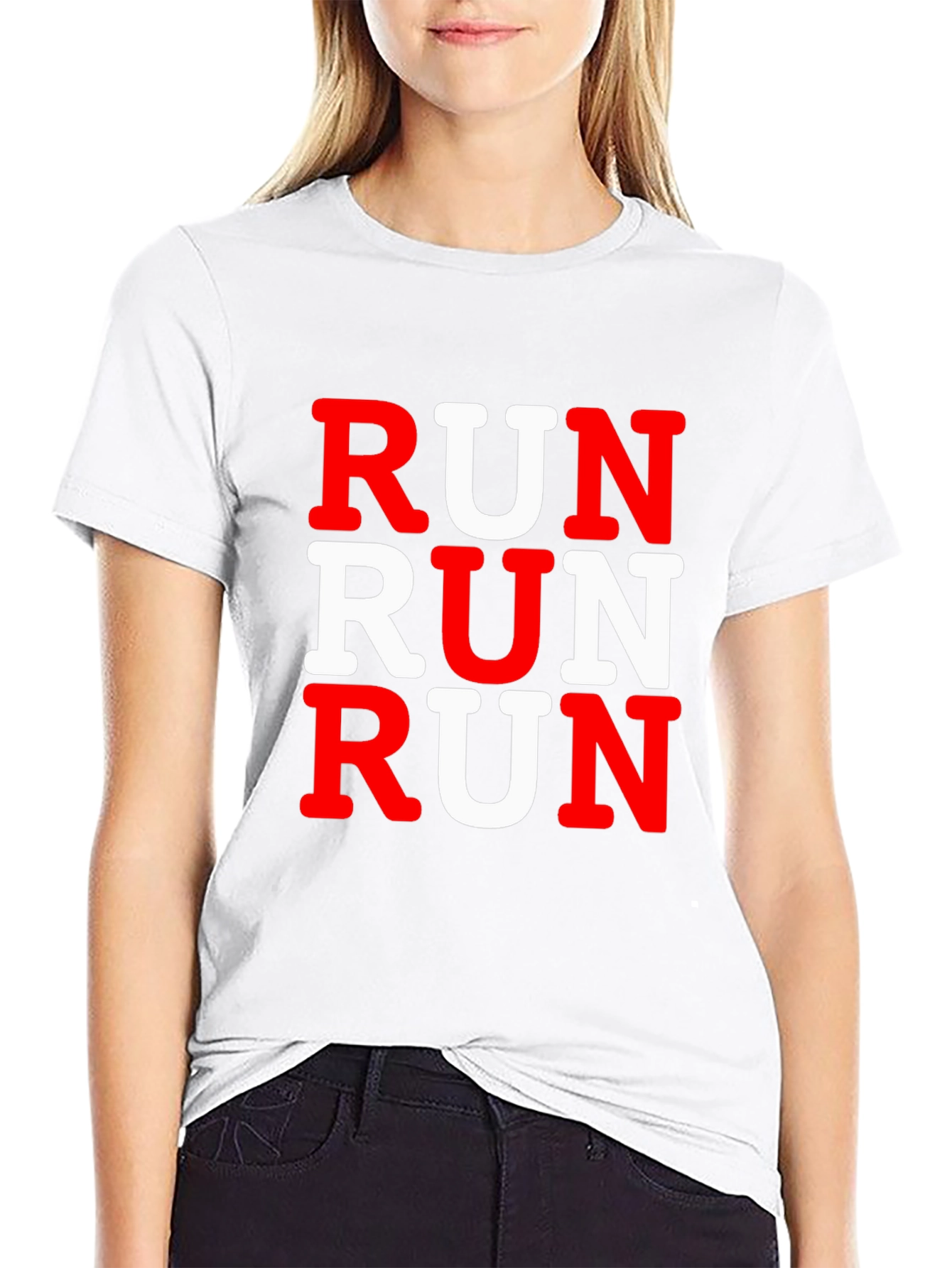 Run Graphic Print Mens Black T-Shirt