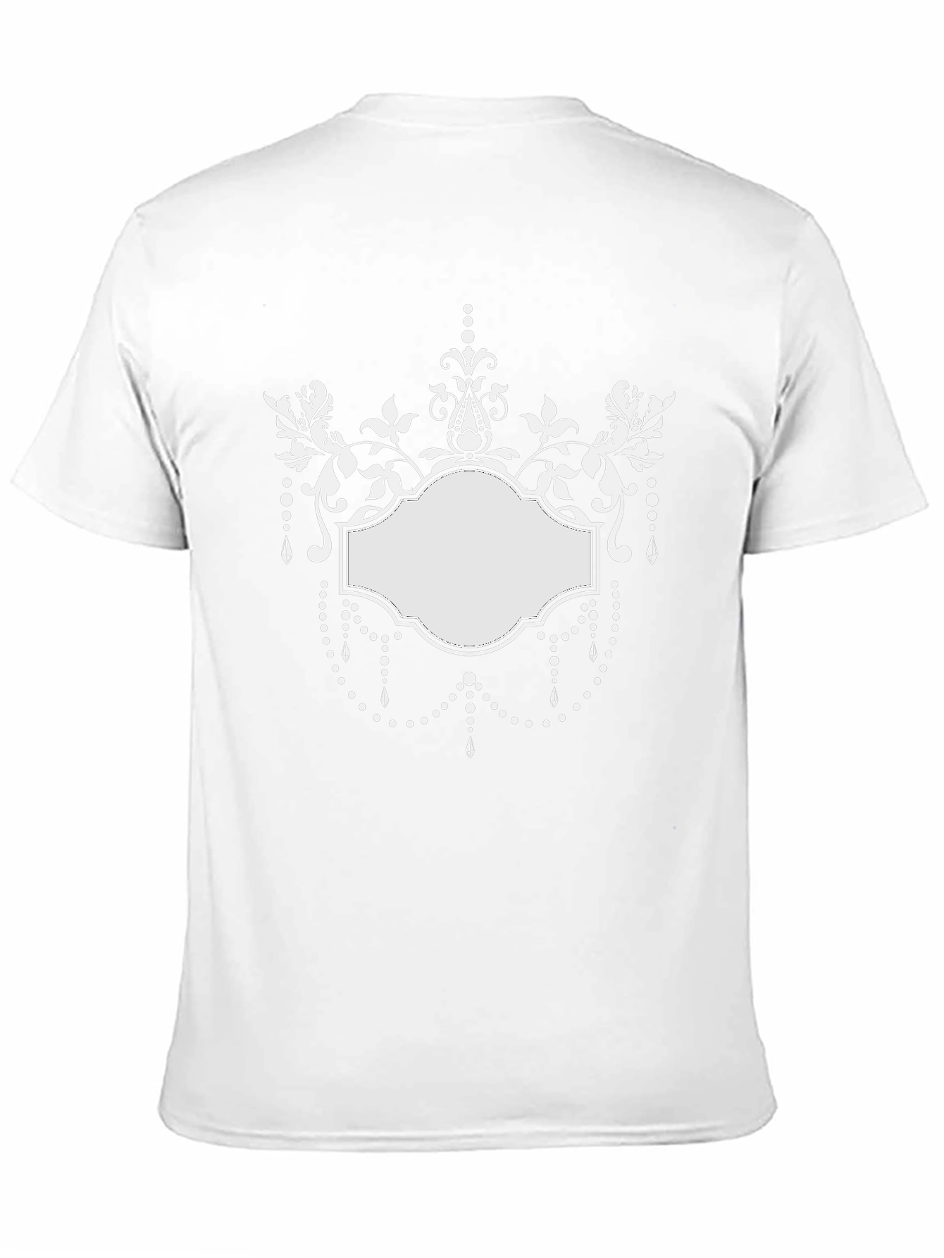 Elegant Floral Frame Black T-Shirt