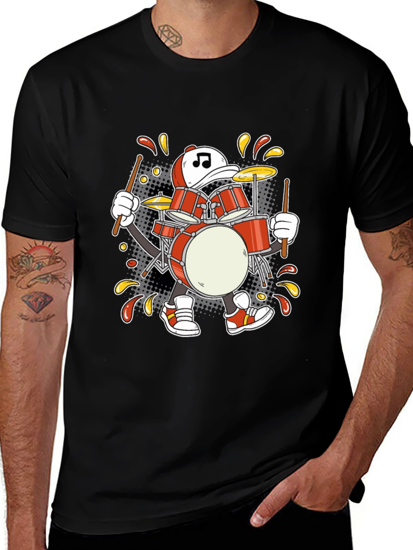 Drummer Cartoon T-Shirt
