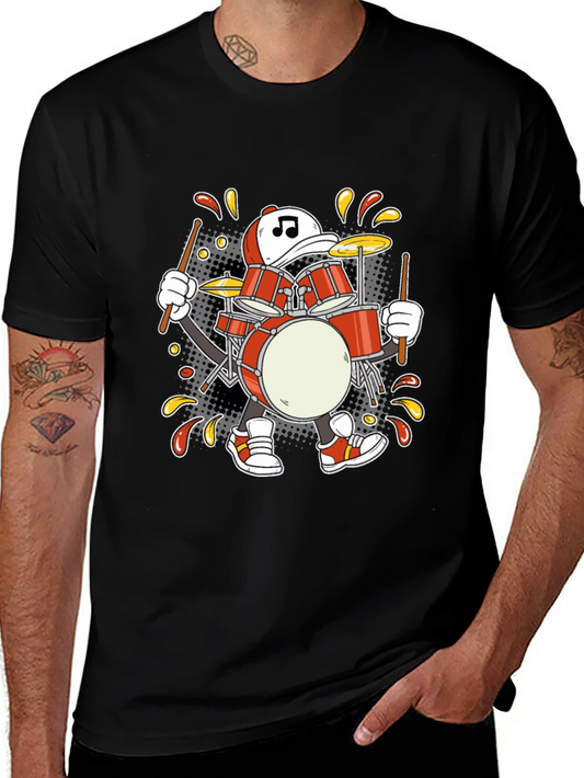 Drummer Cartoon T-Shirt